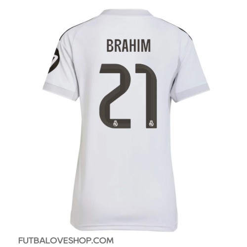 Dres Real Madrid Brahim Diaz #21 Domáci pre Ženy 2025-26 Krátky Rukáv